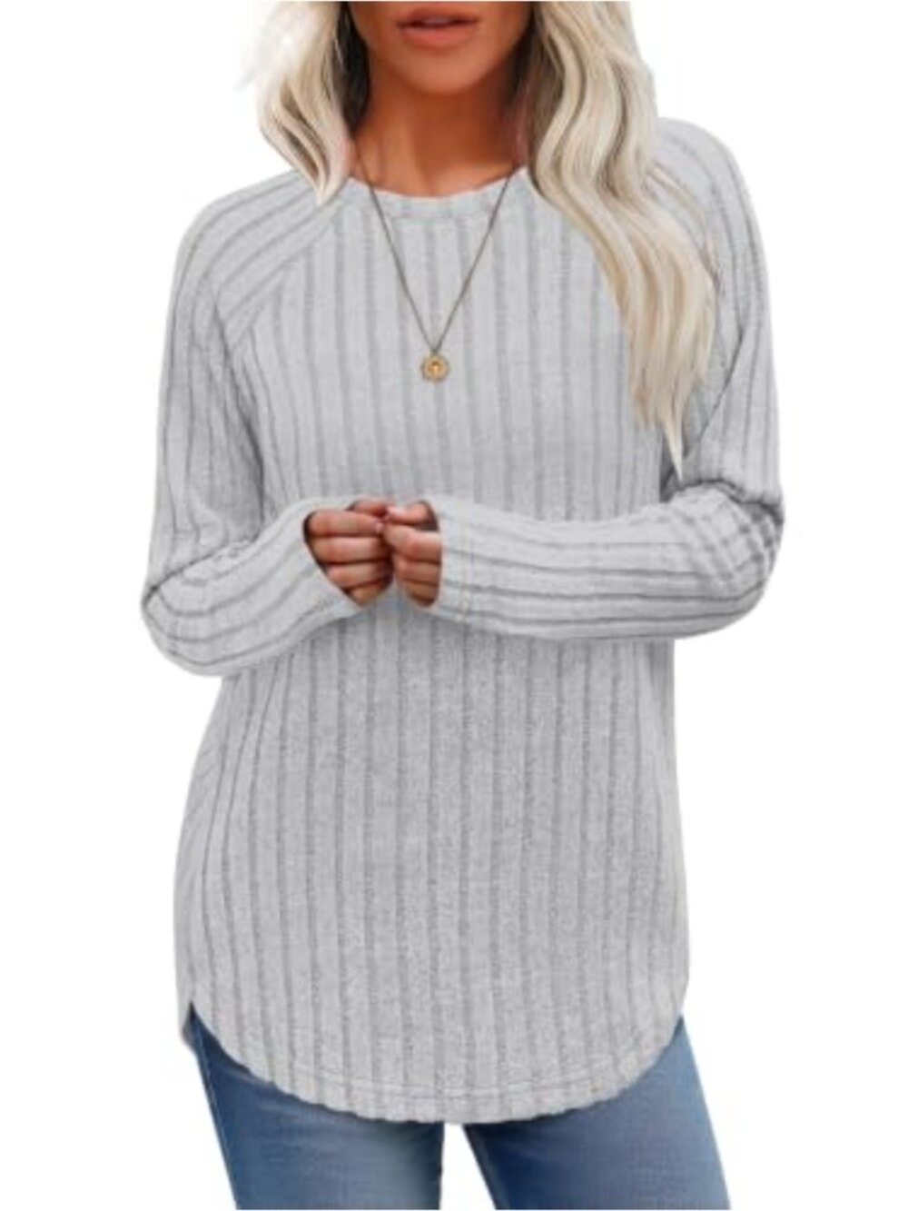 Long Sleeve Pullover Sweater for Women Soft Lightweight